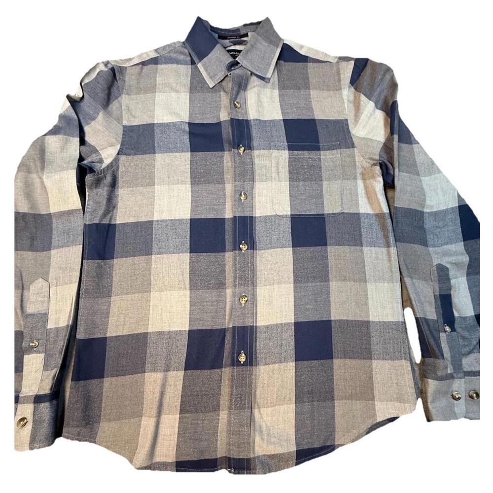 Banana Republic Men’s Flannel Untuck Fit Button Up Shirt Plaid Small Super Soft - Picture 2 of 6